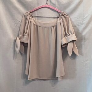 Karen Kane Pink Tie Front Relaxed Blouse